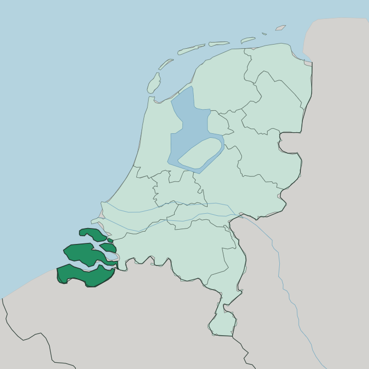 Map showing Provincie Zeeland — In Netherlands