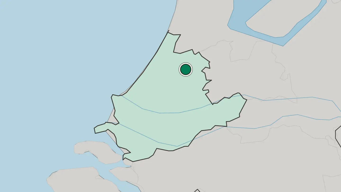 Map of Alphen aan den Rijn in Netherlands