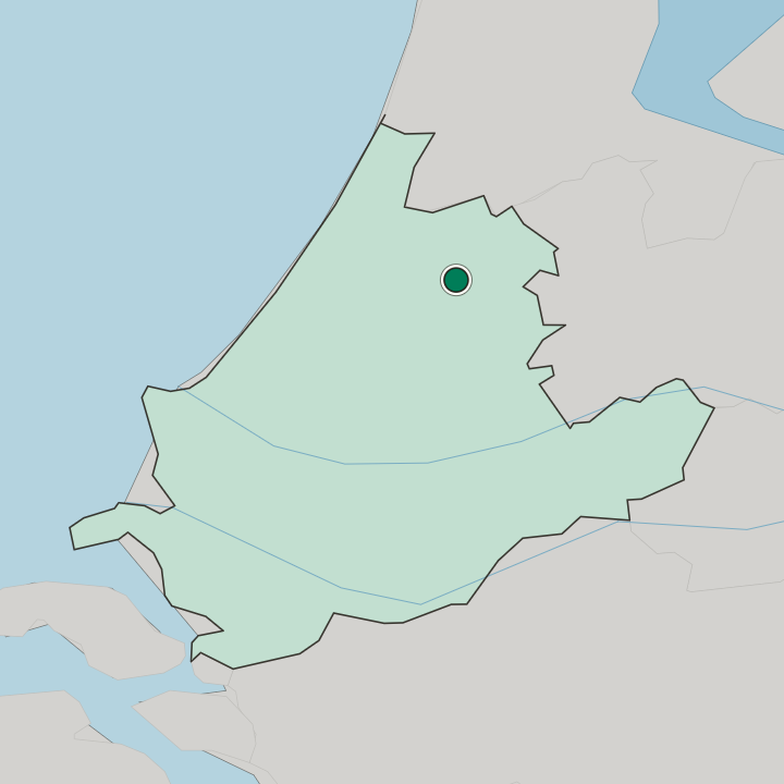 Map showing Alphen aan den Rijn — In Provincie Zuid-Holland