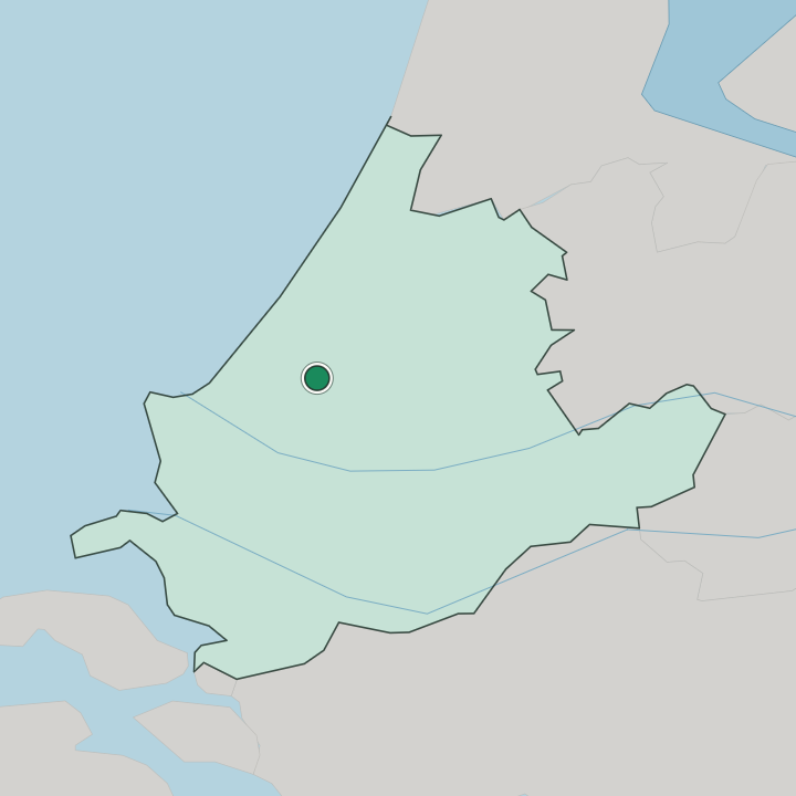 Map showing Delft — In Provincie Zuid-Holland
