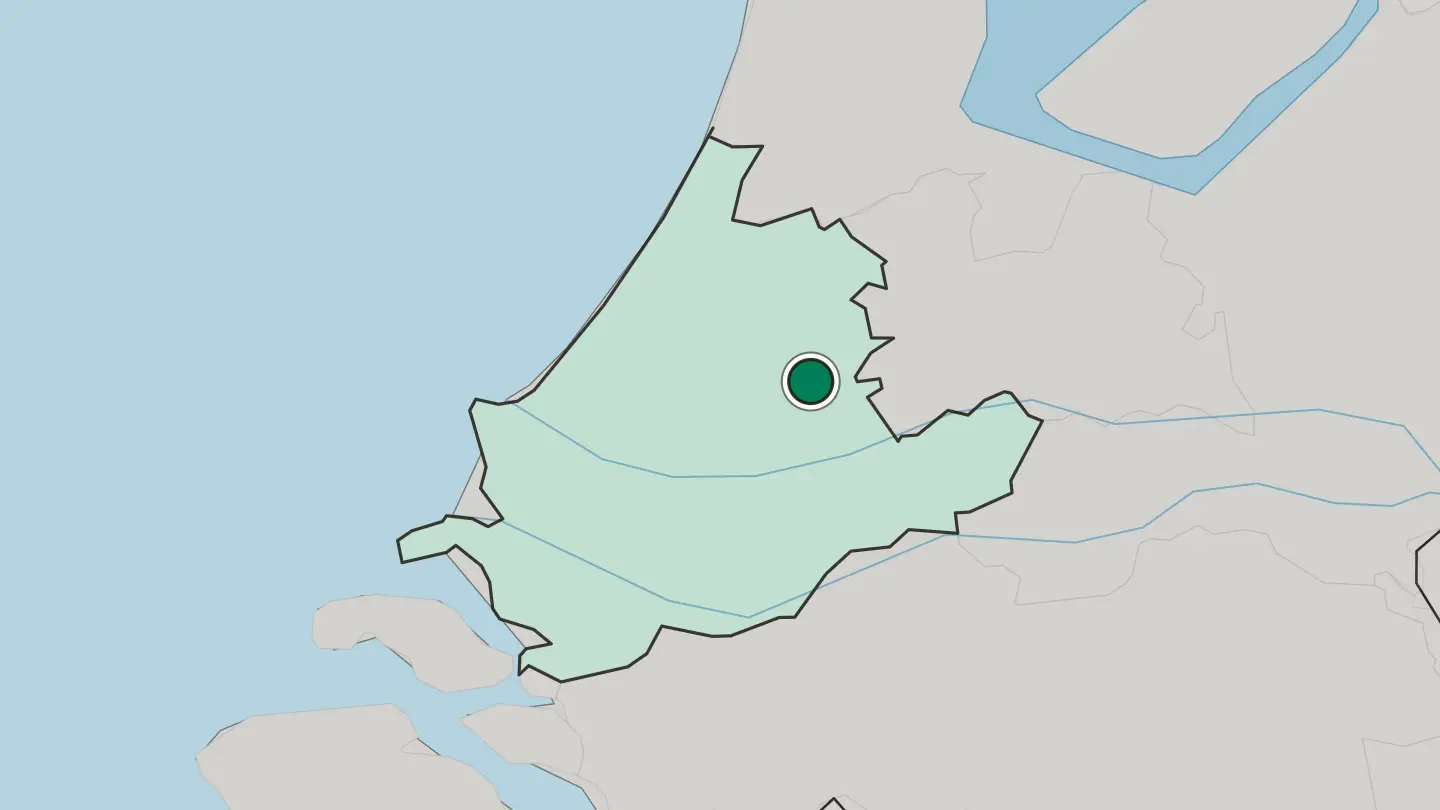 Map of Gouda in Netherlands