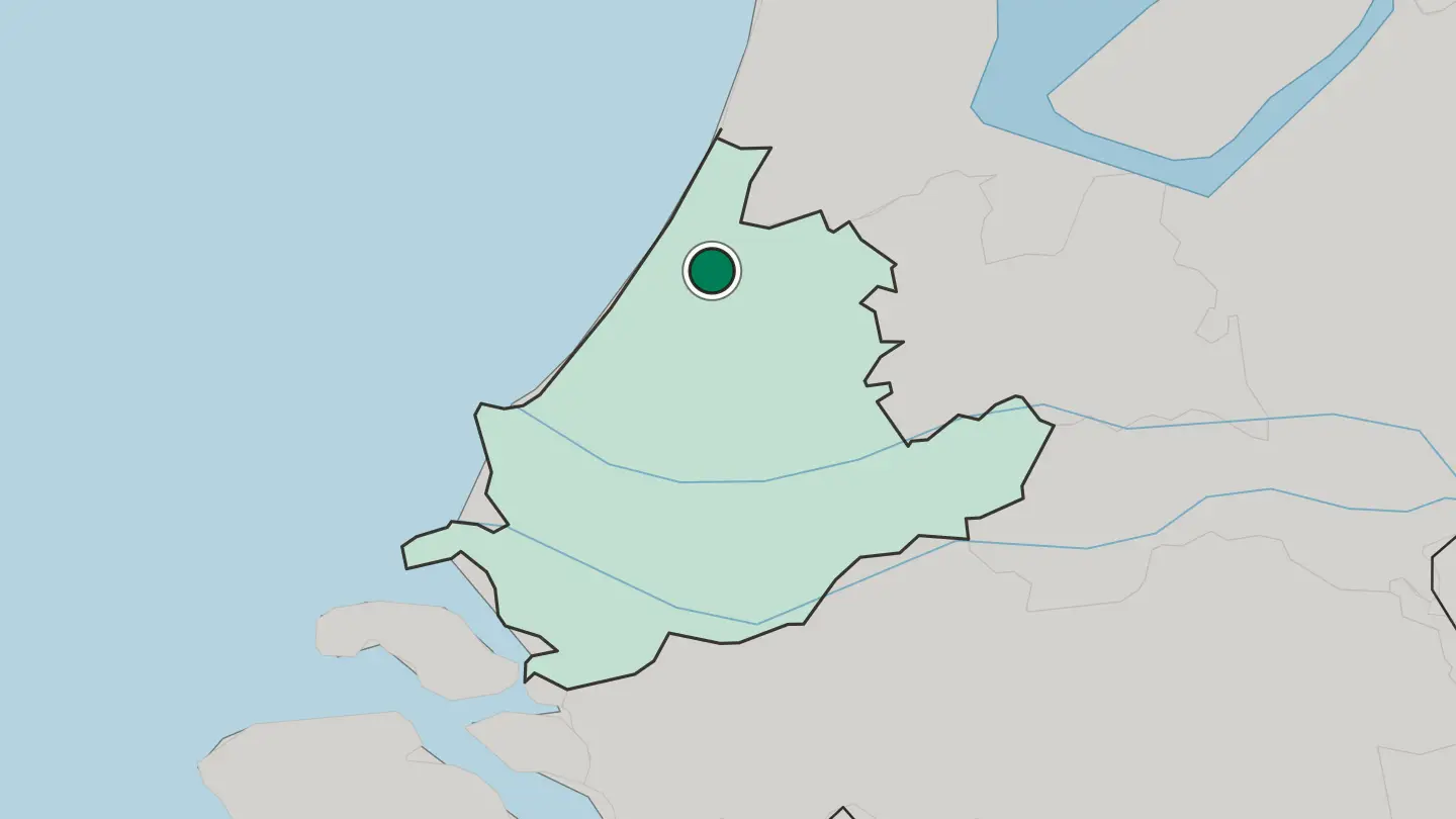 Map of Leiden in Netherlands