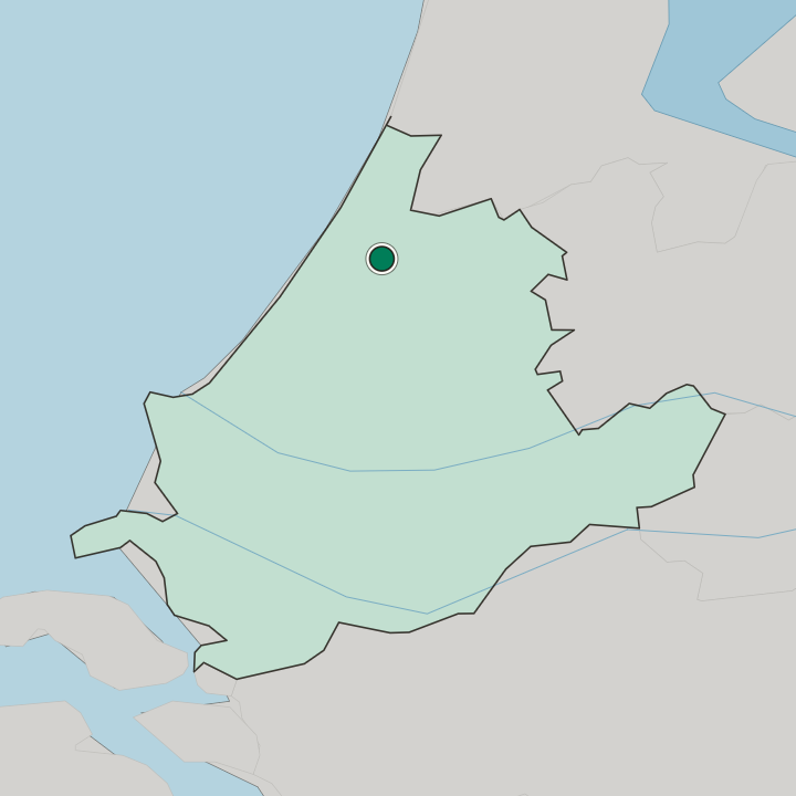 Map showing Leiden — In Provincie Zuid-Holland