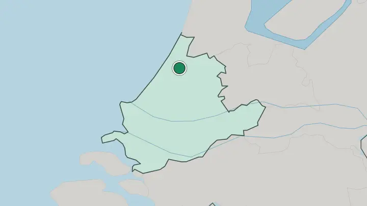 Map of Leiden in Netherlands