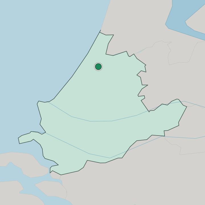 Map showing Leiden — In Provincie Zuid-Holland