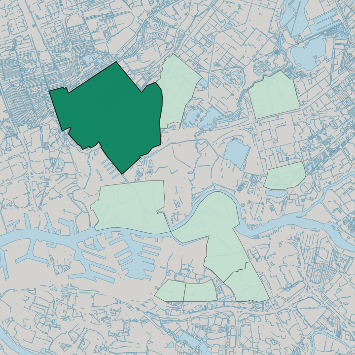 Map showing Overschie — In Rotterdam