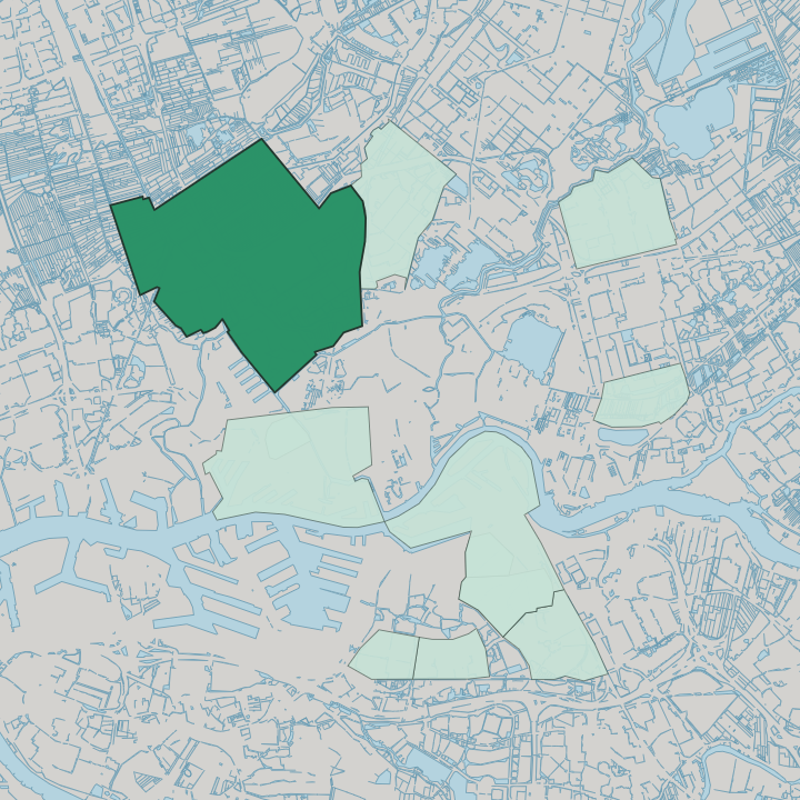 Map showing Overschie — In Rotterdam