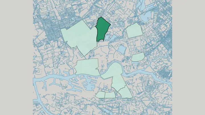 Map of Schiebroek in Rotterdam