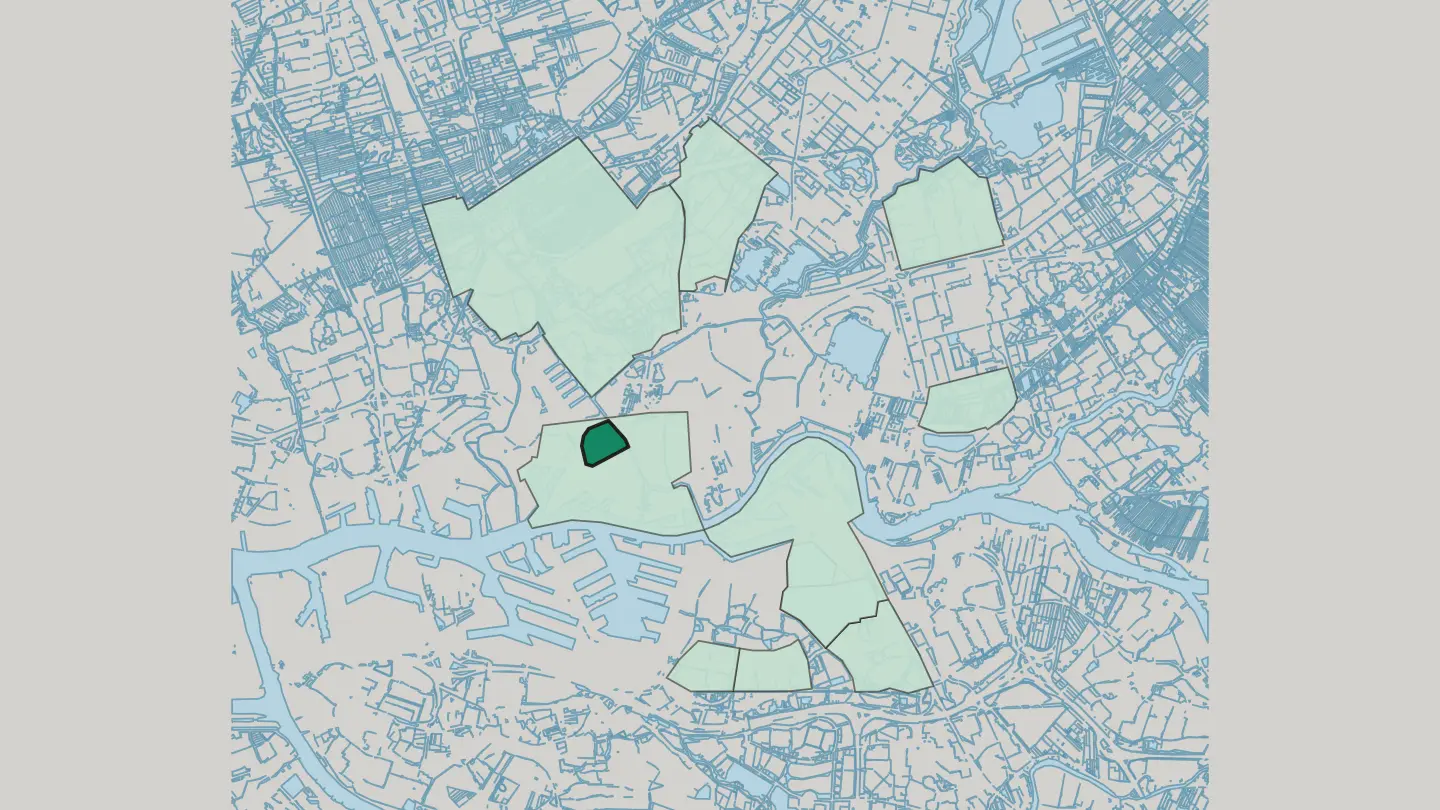 Map of Spangen in Rotterdam