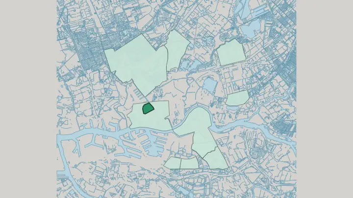 Map of Spangen in Rotterdam