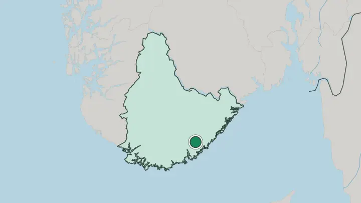 Map of Birkeland in Norway