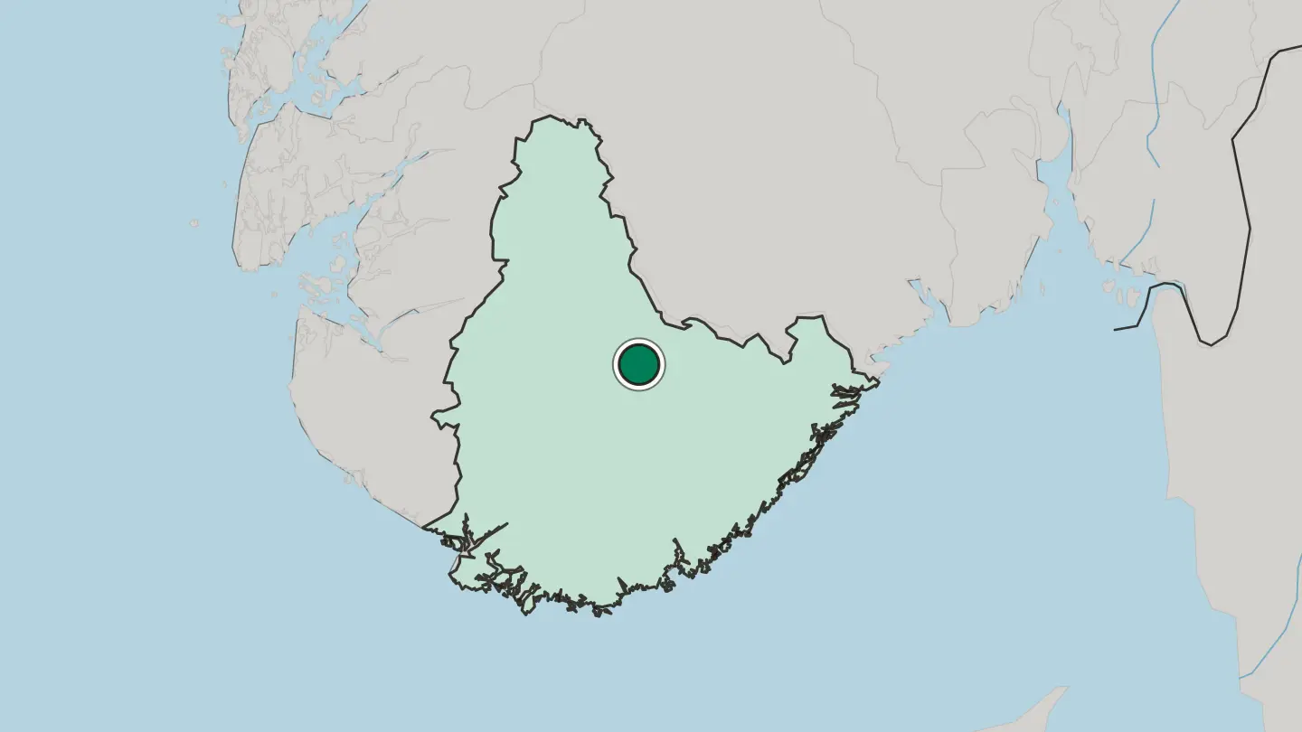 Map of Bygland in Norway