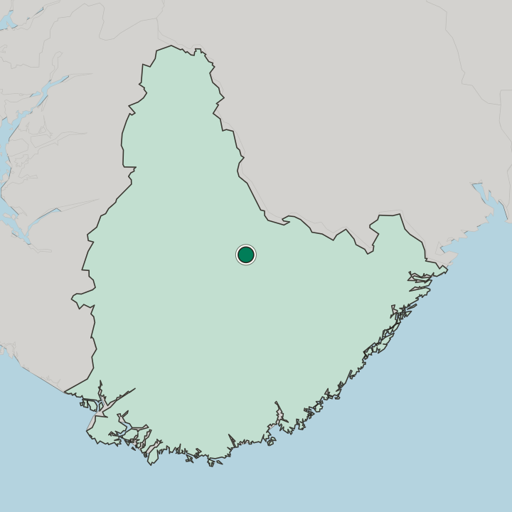 Map showing Bygland — In Agder