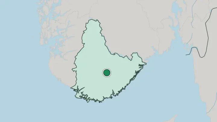 Map of Evje in Norway