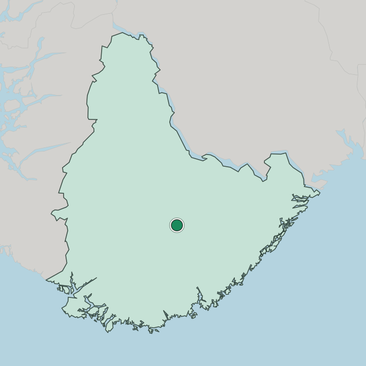 Map showing Evje — In Agder