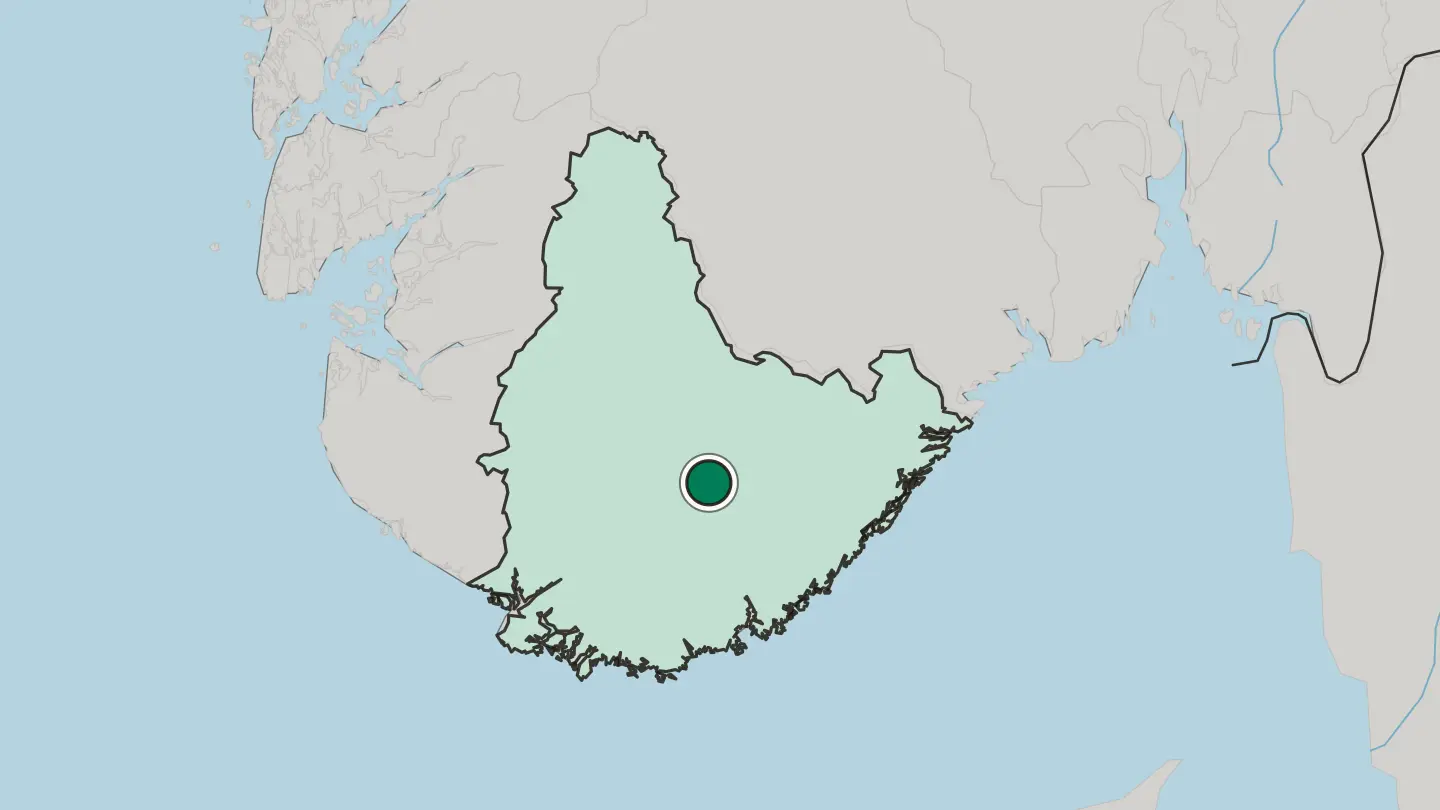 Map of Evje in Norway