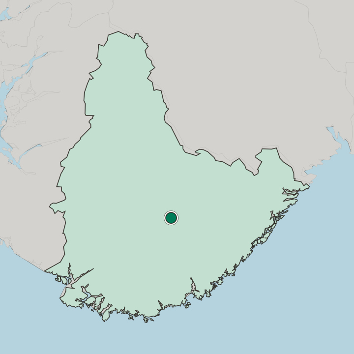 Map showing Evje — In Agder