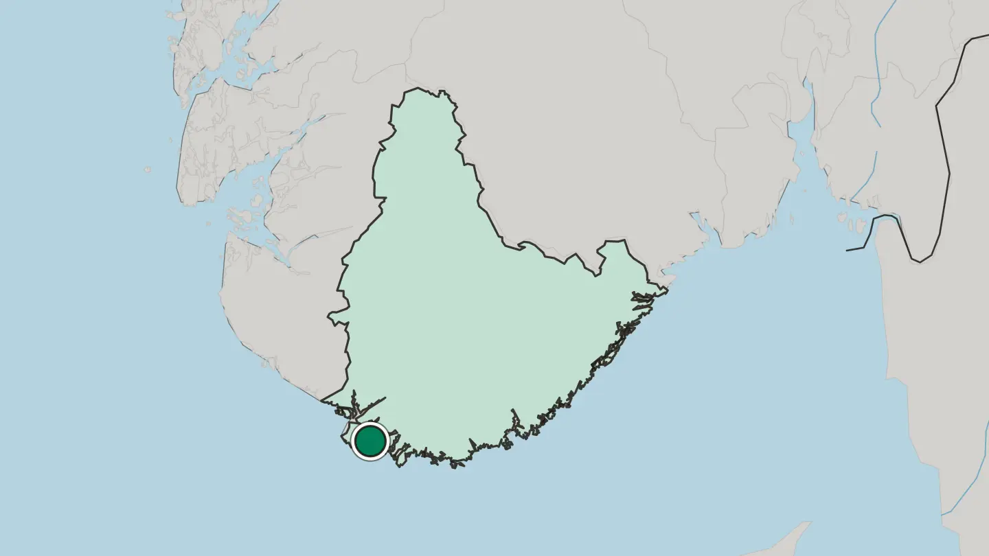 Map of Farsund in Norway