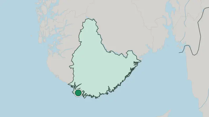 Map of Farsund in Norway