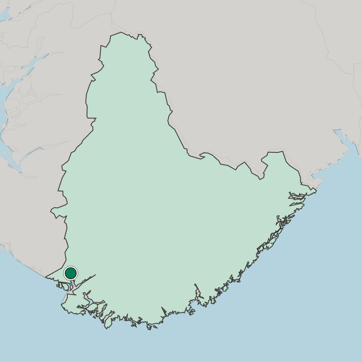 Map showing Flekkefjord — In Agder