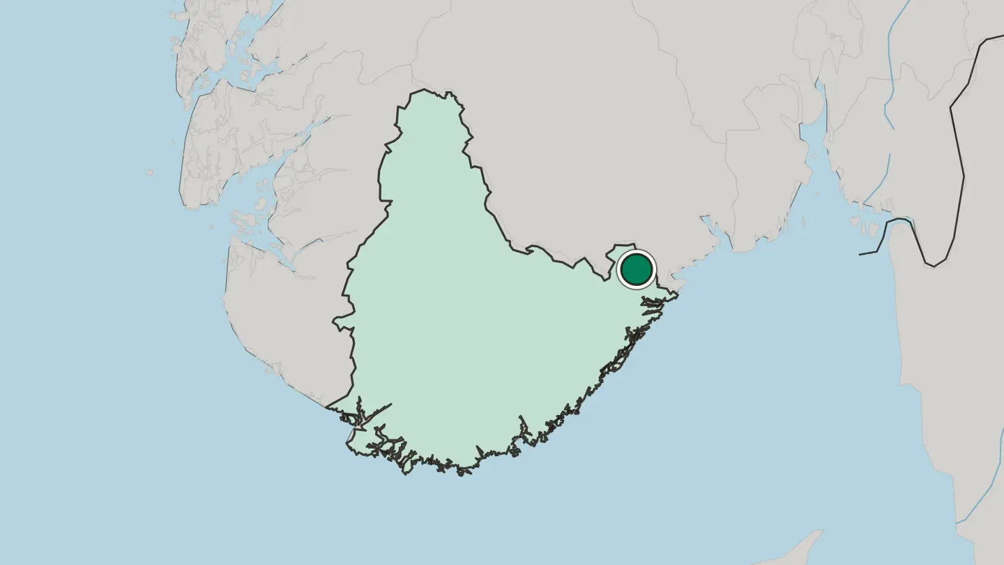 Map of Gjerstad in Norway