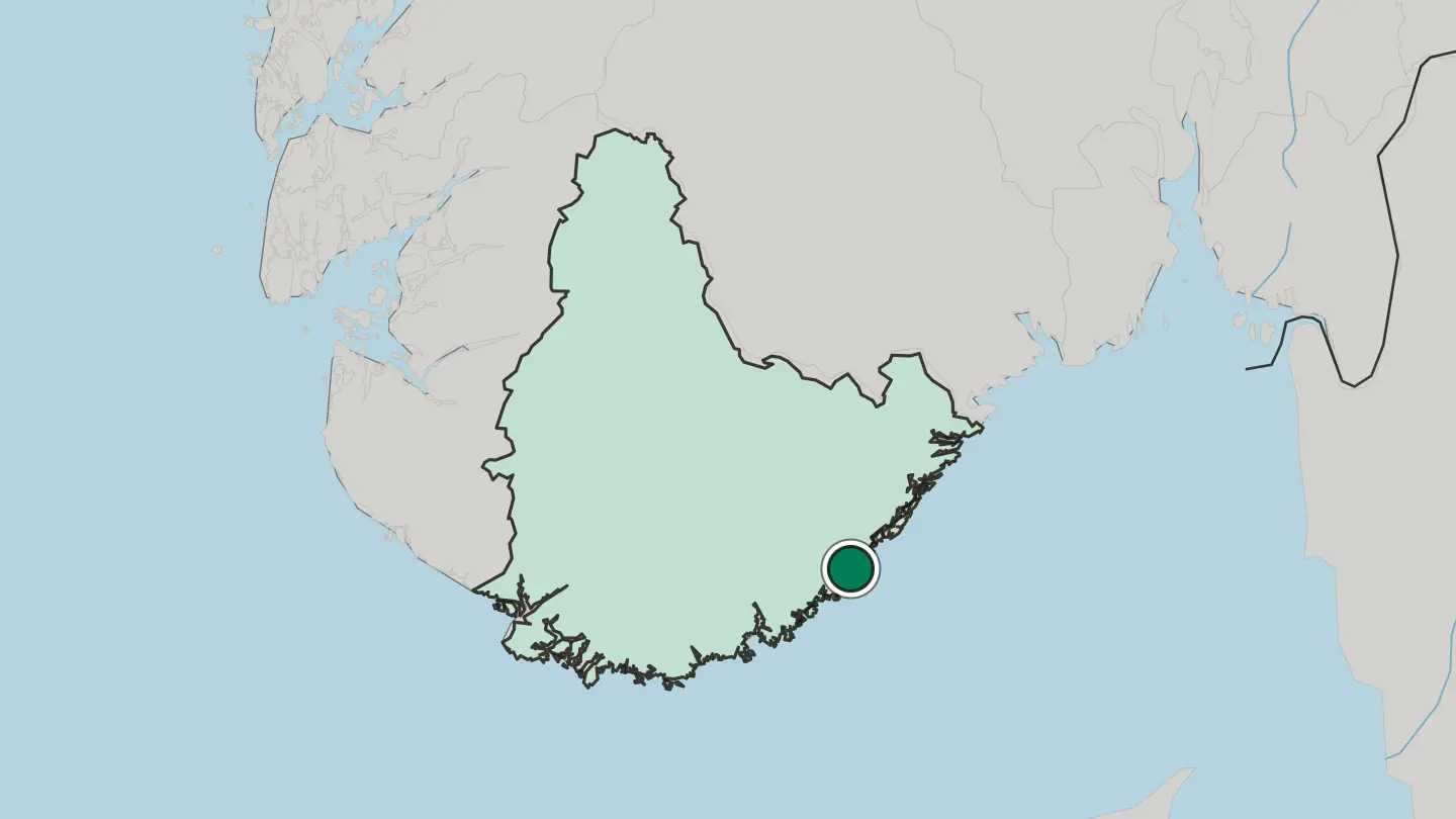Map of Grimstad in Norway