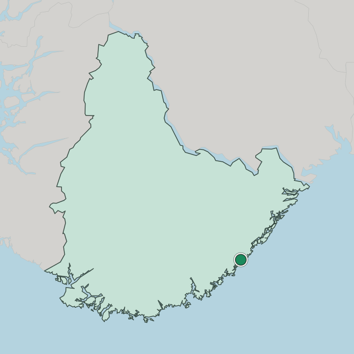 Map showing Grimstad — In Agder