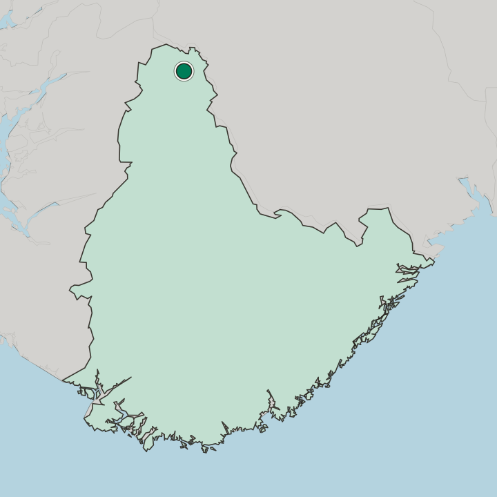 Map showing Hovden — In Agder