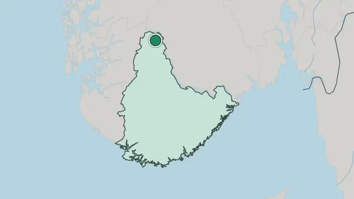 Map of Hovden in Norway