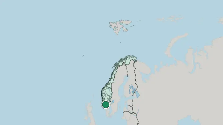 Map of Kristiansand in Norway