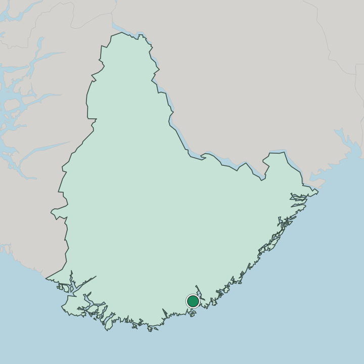 Map showing Randesund — In Agder