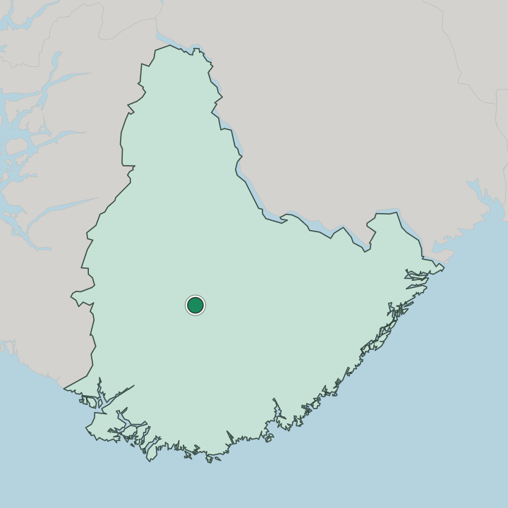 Map showing Kyrkjebygda — In Agder