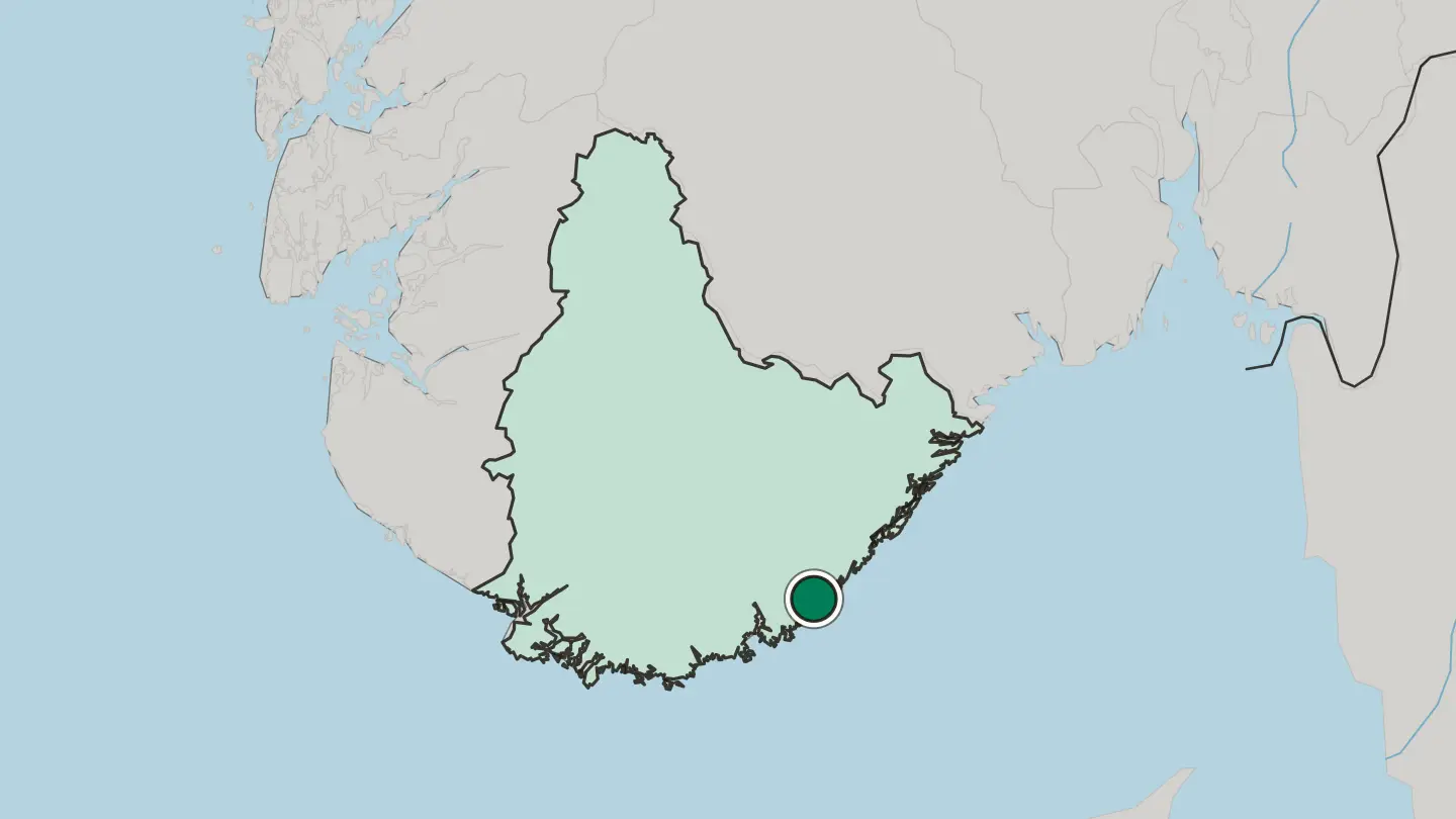 Map of Lillesand in Norway