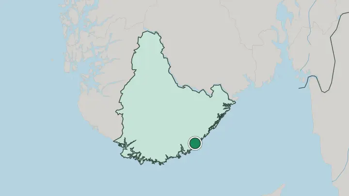 Map of Lillesand in Norway