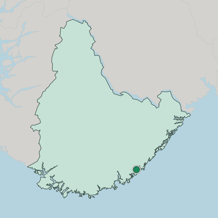 Map showing Lillesand — In Agder