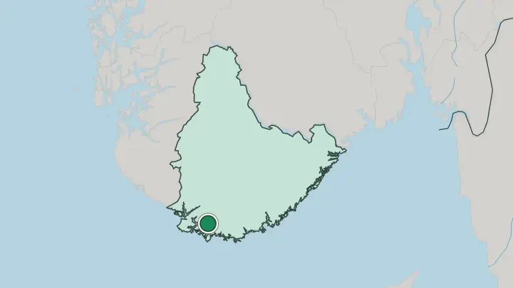 Map of Lyngdal in Norway