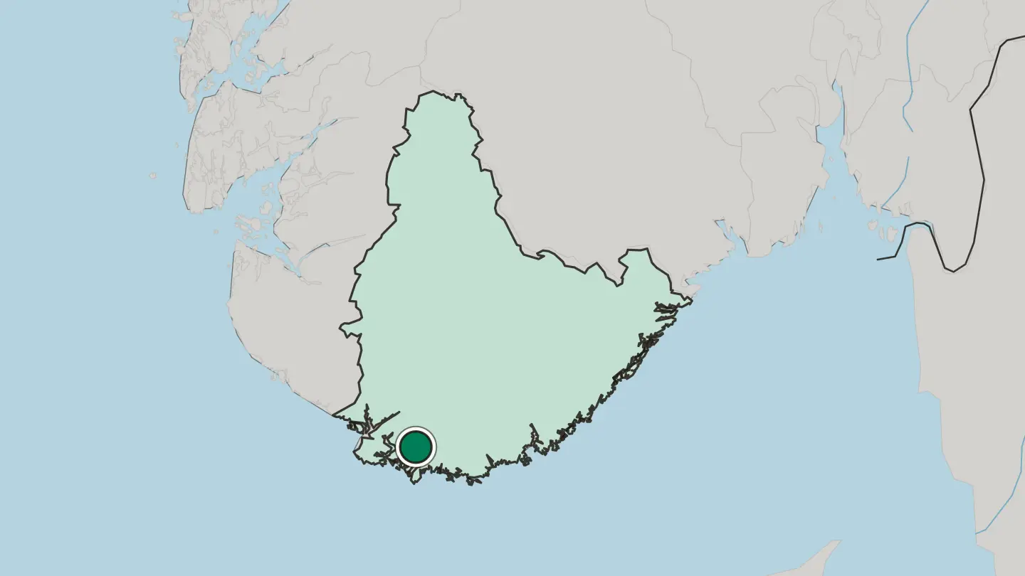 Map of Lyngdal in Norway