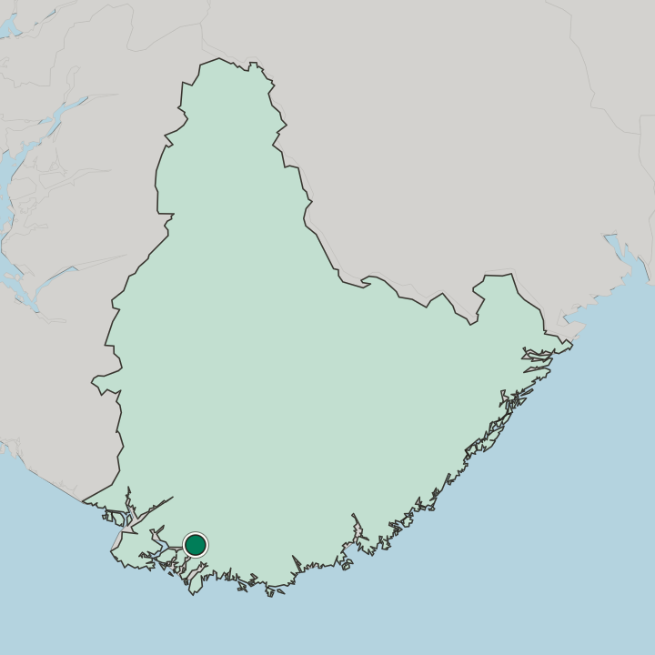 Map showing Lyngdal — In Agder