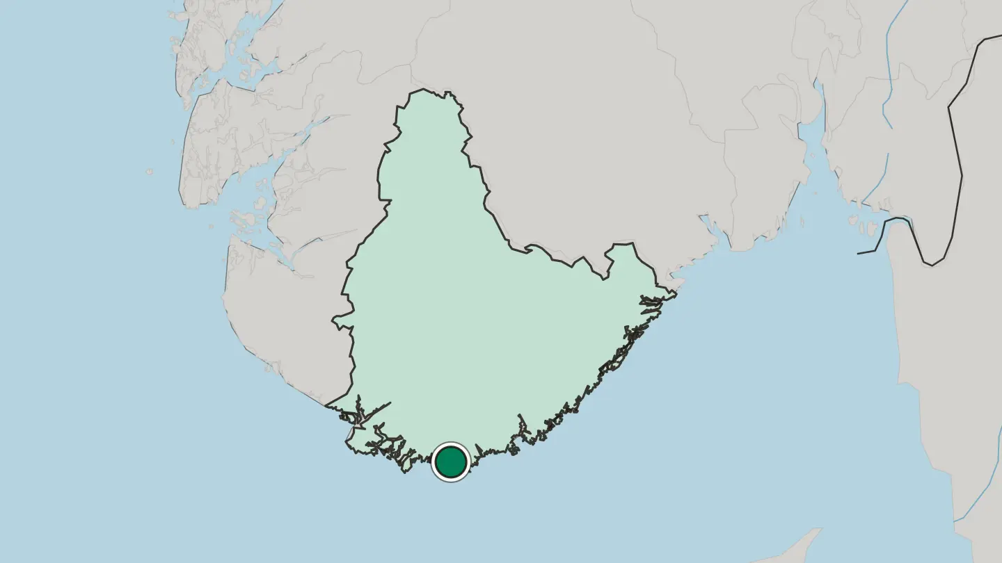 Map of Mandal in Norway