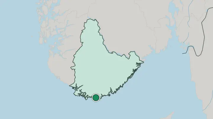 Map of Mandal in Norway