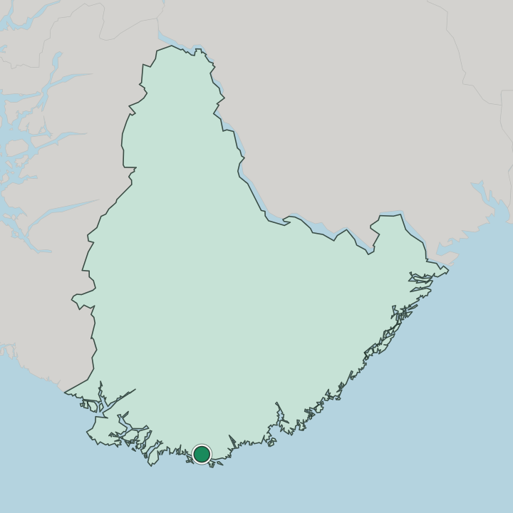 Map showing Mandal — In Agder