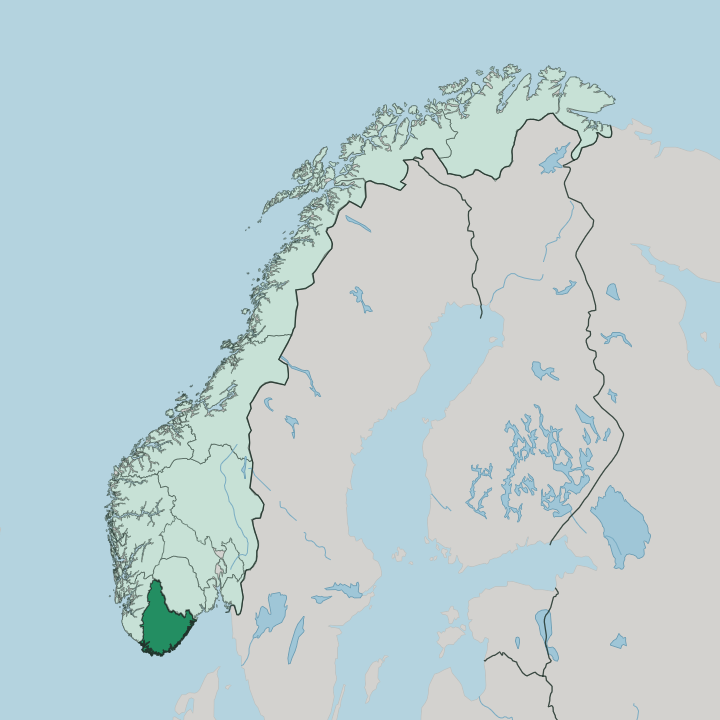 Map showing Agder — In Norway