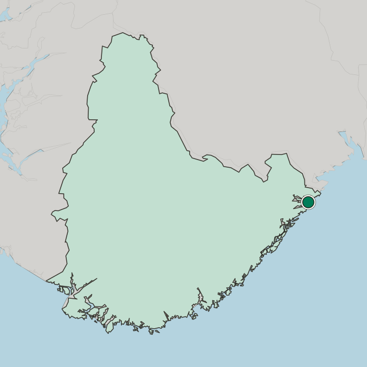 Map showing Risør — In Agder