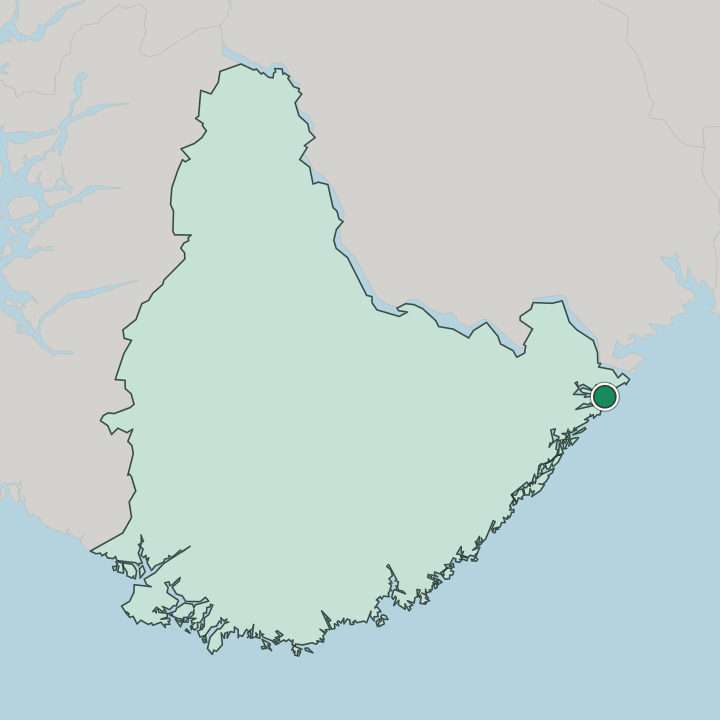 Map showing Risør — In Agder