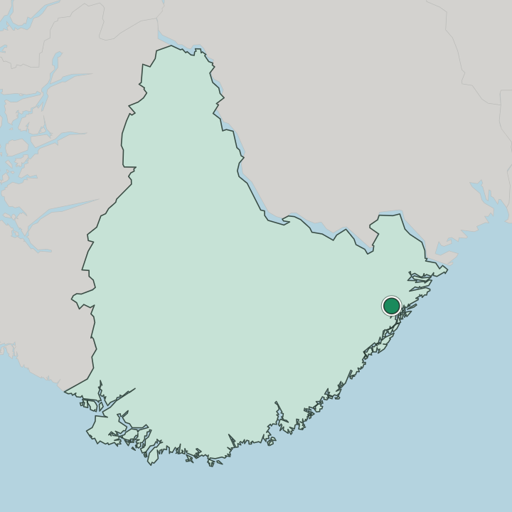 Map showing Tvedestrand — In Agder