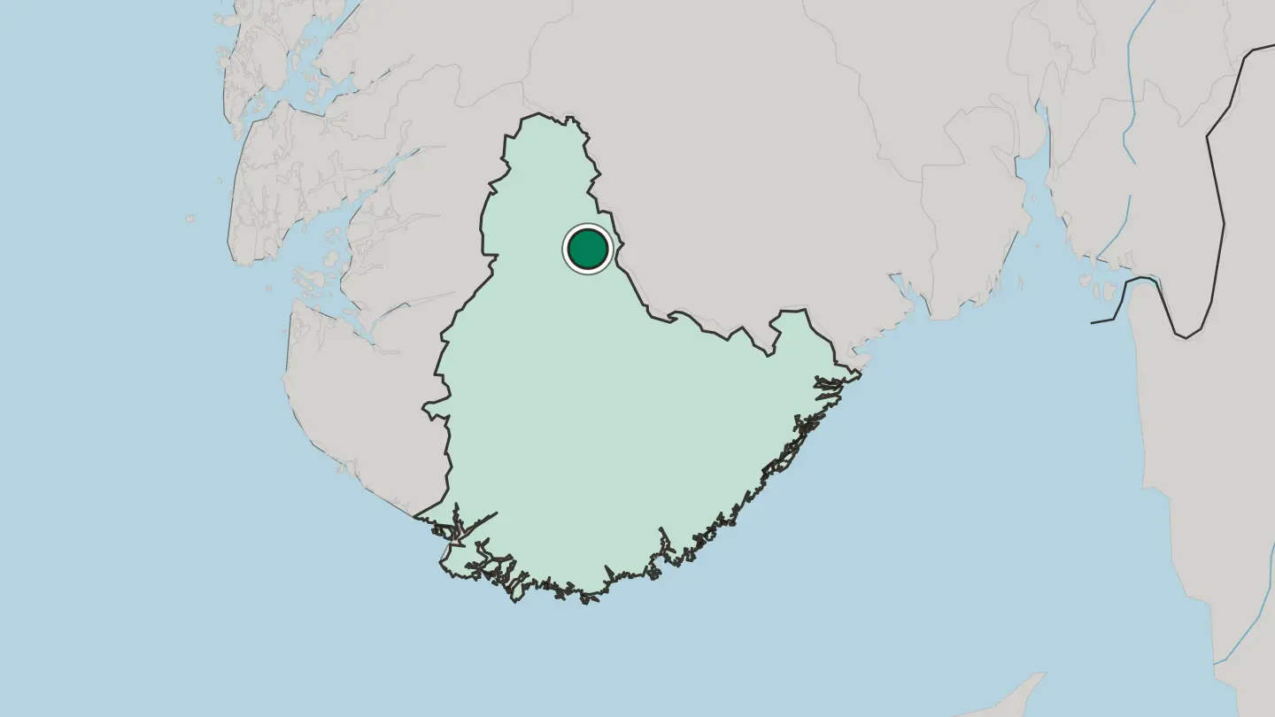 Map of Valle in Norway