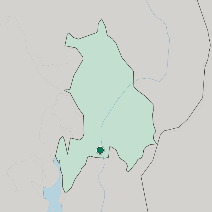Map showing Kirkebygda — In Akershus fylke