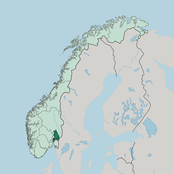 Map showing Akershus fylke — In Norway