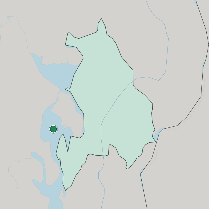 Map showing Sandvika — In Akershus