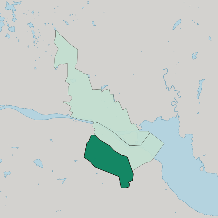 Map showing Fjell — In Drammen